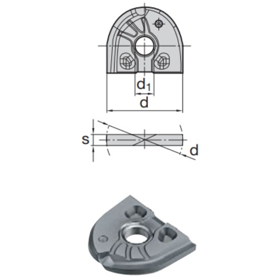 Picture of LMT Fette WPR 25 AR LCPK25M Milling Insert Ball Mill 0.984 Cutter Diameter